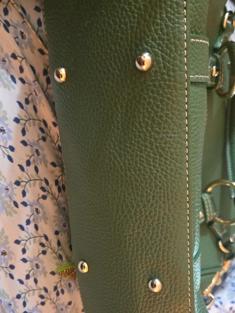 Dooney & Bourke Lucca Green Pebbled Leather Satchel.